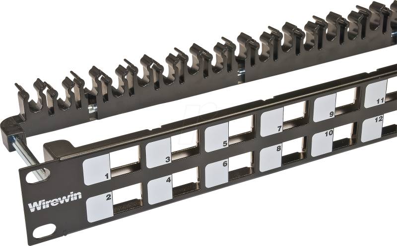 WKS PANEL 24 BL - 19'' Patchpanel für 24x Keystone Module, schwarz von WIREWIN