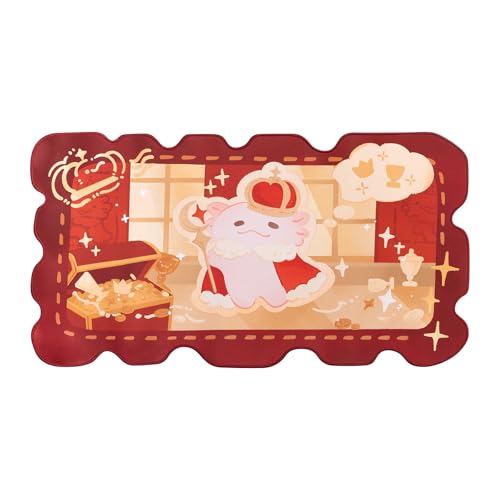 WISHAVEN Axolotl King Große rutschfeste Gummiunterseite Schreibtischunterlage für Tastatur, Kawaii-Tastatur, Gaming-PC, Laptop-Matte, Mauspad und Maus-Schreibunterlage WISHAVEN Axolotl King Große rutschfeste Gummiunterseite Schreibtischunterlage für Tastatur, Kawaii-Tastatur, Gaming-PC, Laptop-Matte, Mauspad und Maus-Schreibunterlage von WISHAVEN
