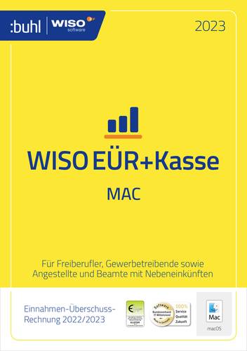 WISO EÜR+Kasse Mac 2023 Vollversion, 1 Lizenz Mac Finanz-Software von WISO