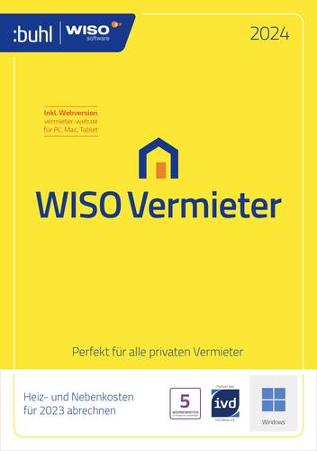 WISO Vermieter 2024 (5 WE) Vollversion, 1 Lizenz Windows Finanz-Software von WISO