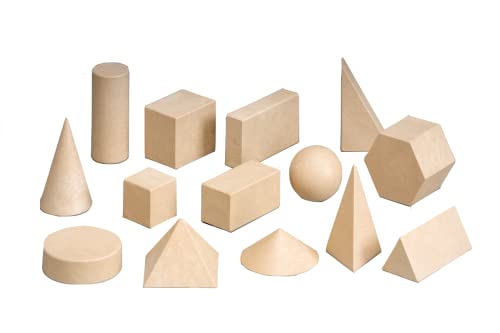 14 geometrische Figuren -- Geometrische Körper Set -- 1.-4. Klasse -- aus stabilem zertifiziertem RE-Wood® -- Made in Germany von WISSNER