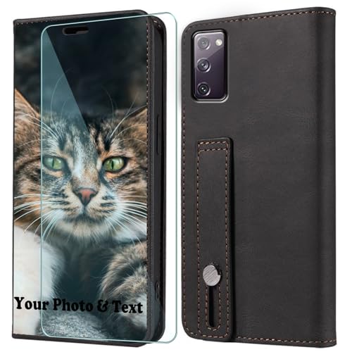 WISTFULNAI Personalisierte Leder Handyhülle + 1 Stück Schutz Glas für Samsung Galaxy A51,Individuelle Text Bildern Flip Klapphüllen,Hülle mit Foto für Samsung Galaxy A51 - Black-DA WISTFULNAI Personalisierte Leder Handyhülle + 1 Stück Schutz Glas für Samsung Galaxy A51,Individuelle Text Bildern Flip Klapphüllen,Hülle mit Foto für Samsung Galaxy A51 - Black-DA von WISTFULNAI