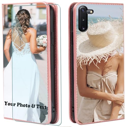 WISTFULNAI Personalisierte Leder Handyhülle + 1 Stück Schutz Glas für Samsung Galaxy Note10 Lite,Individuelle Text Bildern Flip Klapphüllen,Hülle mit Foto für Samsung Galaxy Note10 Lite - Pink-QC WISTFULNAI Personalisierte Leder Handyhülle + 1 Stück Schutz Glas für Samsung Galaxy Note10 Lite,Individuelle Text Bildern Flip Klapphüllen,Hülle mit Foto für Samsung Galaxy Note10 Lite - Pink-QC von WISTFULNAI