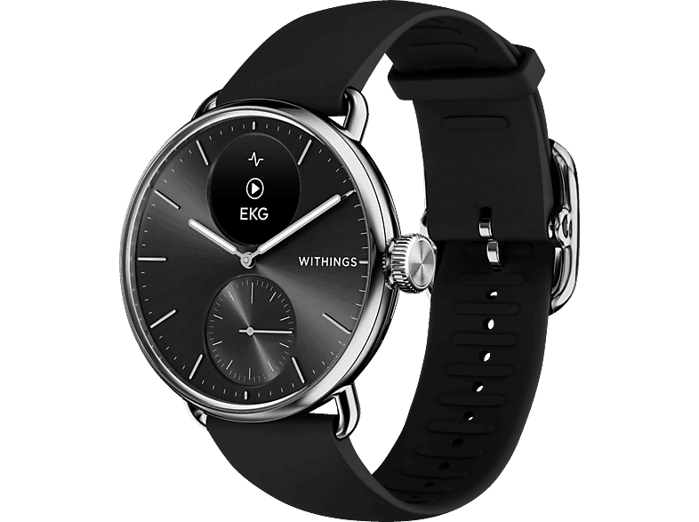 WITHINGS ScanWatch 2 Smartwatch Edelstahl Armbandmaterial: Edelstahl, Kautschuk, 38 mm, Schwarz von WITHINGS