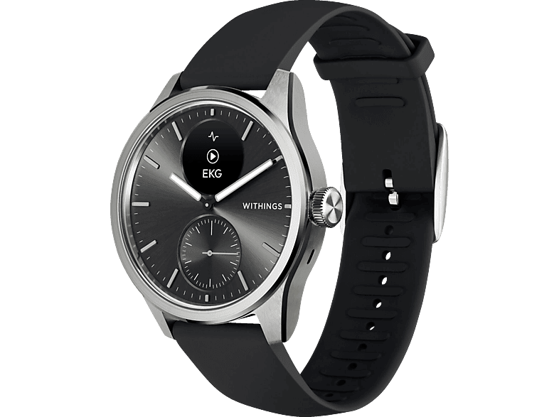 WITHINGS Scanwatch 2 Smartwatch Edelstahl Armbandmaterial: Edelstahl, Kautschuk, 42 mm, Schwarz von WITHINGS