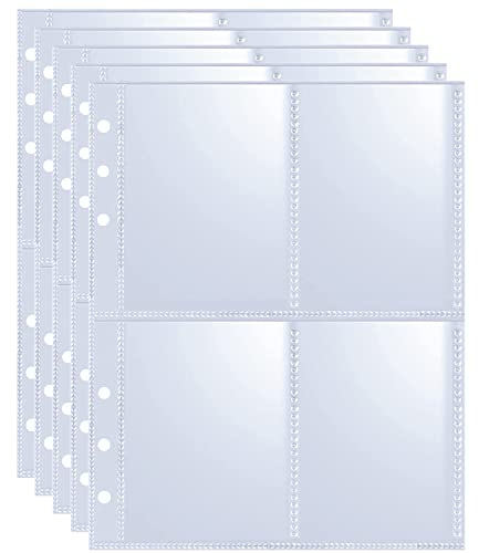 40 Pack 320 Taschen 2,5 x 3,5 Zoll Sammelkartenhüllen, Doppelseitiger Seitenschutz mit 4 Taschen Ultraklare Kpop-Fotokartenhüllen für A5 6 Ringbücher Kartenhüllenseiten für Spielkarten Fußballkarten von WITHYU