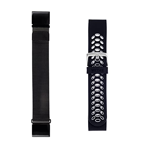WITHit Ersatzbänder für Garmin f?nix 5, 5 Plus und 6, 2 Stück, Schwarz/Grau, Silikon Sport und schwarzes Edelstahlgeflecht – Garmin Uhrenarmband, verstellbar, passend für die meisten Handgelenke WITHit Ersatzbänder für Garmin f?nix 5, 5 Plus und 6, 2 Stück, Schwarz/Grau, Silikon Sport und schwarzes Edelstahlgeflecht – Garmin Uhrenarmband, verstellbar, passend für die meisten Handgelenke von WITHit