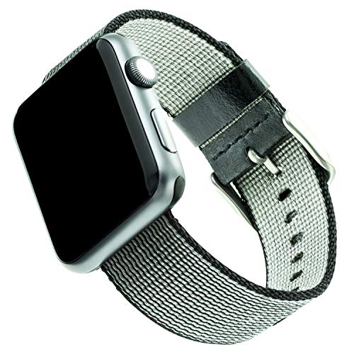 WITHit Nylon Designer Band für Apple Watch 42/44/45/49 mm, Schwarz - Sicherer, verstellbarer Edelstahl-Schnallenverschluss, Apple Watch Band Ersatz, passend für die meisten Handgelenke von WITHit