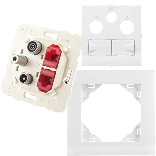WITTKOWARE Elektroinstallation Schalter-/Steckdosenprogramm LOGUS 90 signalweiß, Multimediadose R/TV/SAT/2x Netzwerk/LAN RJ45 CAT.6 WITTKOWARE Elektroinstallation Schalter-/Steckdosenprogramm LOGUS 90 signalweiß, Multimediadose R/TV/SAT/2x Netzwerk/LAN RJ45 CAT.6 von WITTKOWARE