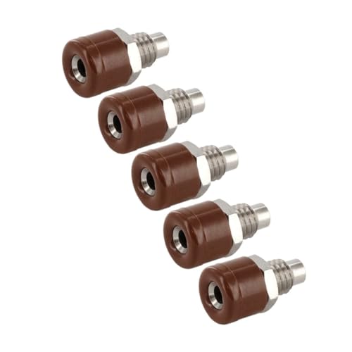 WITTKOWARE Zwergbuchsen für Stecker mit 2,6mm Durchmesser, Einbaudurchmesser 5/6mm, 5 Stück, Farbe braun von WITTKOWARE