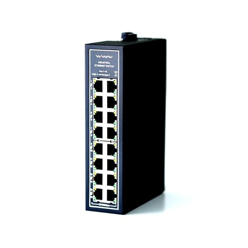 WIWAV WDH-16ET-DC 10/100Mbps Nicht verwaltete 16-Port-Industrial-Ethernet-Switches mit DIN-Schiene/Wandhalterung (Liste der UL, lüfterlos, -30°C ~ 75°C) von WIWAV