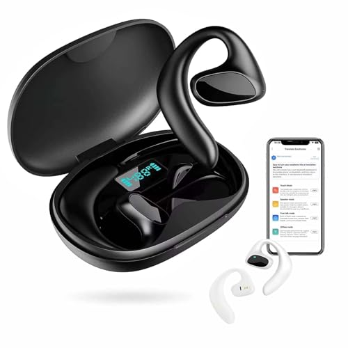 Talkbuds Übersetzer, Qinux Talkbuds mit 4 Modi, Ki übersetzer Kopfhörer mit 144 sprachausgabe für Reisen, Arbeit & Alltag (Schwarz) von WIWIDANG