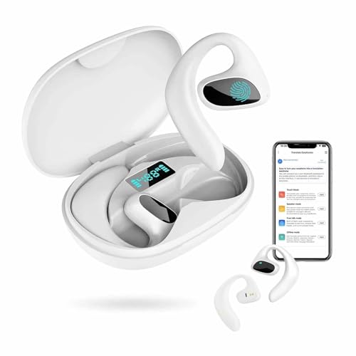 Talkbuds Übersetzer, Qinux Talkbuds mit 4 Modi, Ki übersetzer Kopfhörer mit 144 sprachausgabe für Reisen, Arbeit & Alltag (Weiß) von WIWIDANG