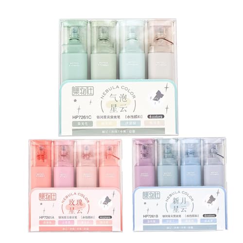 WIWIDANG Glitzer-Textmarker, Glitzer-Textmarker für funkelndes Notizen-Tagebuch, 4 Stück, glitzernde Textmarker, wischfest, flexibel, Glitzer-Textmarker (3PCS) von WIWIDANG