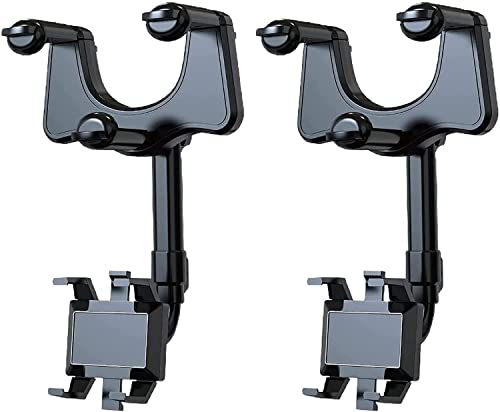 WIWIDANG Waagemann Autotelefonhalter, Waagemann Rotierbare & Ausziehbare Kfz Handyhalterung, 360 drehbarer multifunktionaler Auto-Rückspiegel-Handyhalter (2PCS) von WIWIDANG