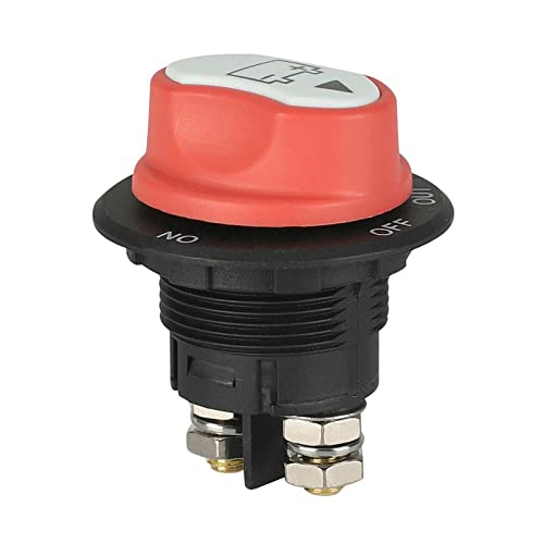 WIWIR Auto Batterie Trennschalter Hauptschalter, 12V 24V bis 32V DC 100A Batterieschalter, 3-Positionen Einbau, EIN-AUS Schaltfunktion, Schwarz, Rot, Weiß von WIWIR