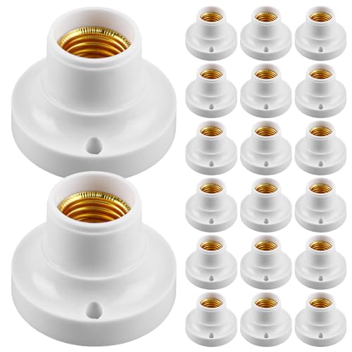 20 Stück Universal E27 Fassung Lampenfassung: WIYETY E27 LED Lampe Fassung Lampenfassungen mit Gewinde Glühbirne Sockel für Flure, Treppen, Balkone, Schränke, Kellerräume von WIYETY