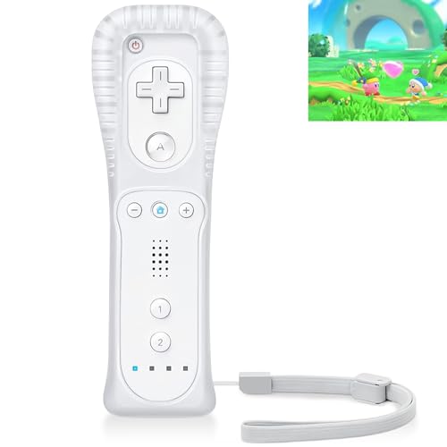 WIYETY 1 Stück Fernbedienung für Wii: Controller für Wii Wireless, Somatosensorischer Game Handle Controller Gamepad für Wii, Remote Gamepad für Wii mit Silikonhülle und Handschlaufe (Weiß) von WIYETY