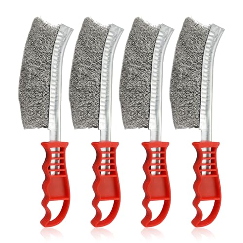WIYETY 4 Stück Drahtbürsten Set: Edelstahlbürste aus Edelstahl, Klein Drahtbürsten mit Borsten, Handdrahtbürste mit Gebogener Griff, Stahlbürste für Reinigung von Schweißschlacken, Grill und Rost WIYETY 4 Stück Drahtbürsten Set: Edelstahlbürste aus Edelstahl, Klein Drahtbürsten mit Borsten, Handdrahtbürste mit Gebogener Griff, Stahlbürste für Reinigung von Schweißschlacken, Grill und Rost von WIYETY