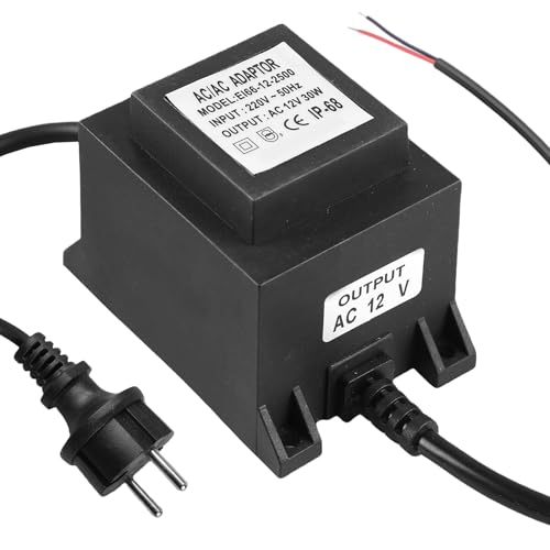 WIYETY LED Trafo 12V Netzteil AC/AC 30W, Außen Steckernetzteil Trafo mit Stecker, IP68 Wasserdicht LED Transformator, für LED-Beleuchtung, Teichbeleuchtung WIYETY LED Trafo 12V Netzteil AC/AC 30W, Außen Steckernetzteil Trafo mit Stecker, IP68 Wasserdicht LED Transformator, für LED-Beleuchtung, Teichbeleuchtung von WIYETY