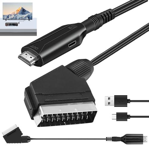 WIYETY SCART zu HDMI Kabel: Adapter Mit HDMI und SCART Kabel, Full HD 1080P/720P Video Audio Wandler für HDTV STB VHS Xbox PS3 Sky DVD Blu-Ray WIYETY SCART zu HDMI Kabel: Adapter Mit HDMI und SCART Kabel, Full HD 1080P/720P Video Audio Wandler für HDTV STB VHS Xbox PS3 Sky DVD Blu-Ray von WIYETY