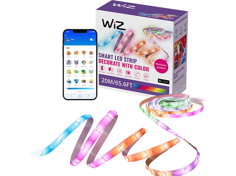 WIZ RGBIC LED Lightstrip - 20 m Lichtleiste RGB WIZ RGBIC LED Lightstrip - 20 m Lichtleiste RGB von WIZ