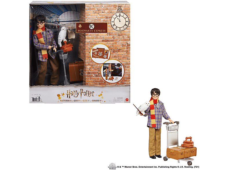 WIZARDING WORLD Harry Potter Gleis 9 3/4 Spielset mit Puppe & Hedwig Figur Mehrfarbig von WIZARDING WORLD
