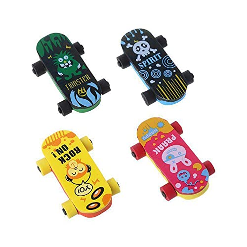 Kreativer Skateboard-Radiergummi, Bleistift, Radiergummi, Schreibwarenzubehör, Geschenk für Kinder, 4 Stück von WJ