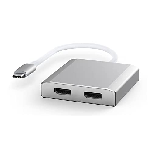 WJESOG USB C to Dual DisplayPort MST Hub Typ C bis 2 DP Splitter Multi Stream Transport Hub für Windows Mac von WJESOG