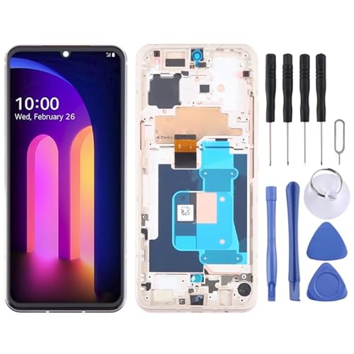 WJHZSPIVNAH Handy Reparaturteile Fr LG V60 Thinq KR Version LCD -Bildschirm Digitalisierer Vollmontage mit Rahmen (Gold) von WJHZSPIVNAH