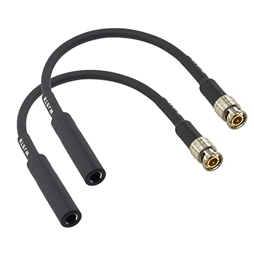 WJSTN 20,3 cm BNC-Stecker auf 6,35 mm Mono-TS-Buchse, Adapter 50 Ohm RG316 Koaxialkabel für Überwachungskamerasystem von DVR zu TV, 2 Stück von WJSTN