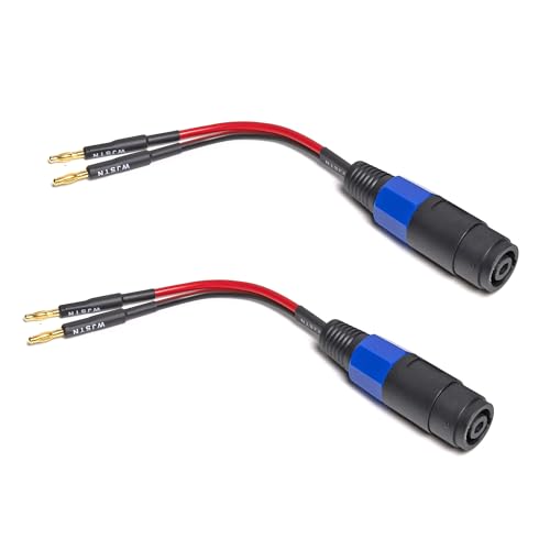 WJSTN Bananenstecker auf Lautsprecheradapter, Cablespeakon auf Bananenstecker, 12 AWG, 15,2 cm, 2 Stück von WJSTN