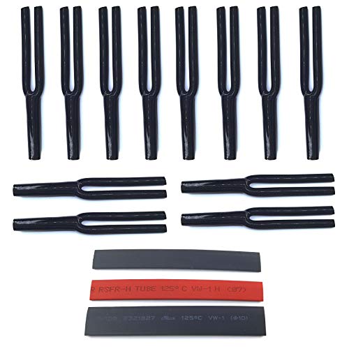 WJSTN Lautsprecher-Kabelhose (Y-Stiefel) Kabelhose, 8 mm, 2-Leiter, schwarz (12 Stück) isolierter, wärmeschrumpfbarer Schlauch (Schrumpfverhältnis 2: 0,5 m) von WJSTN