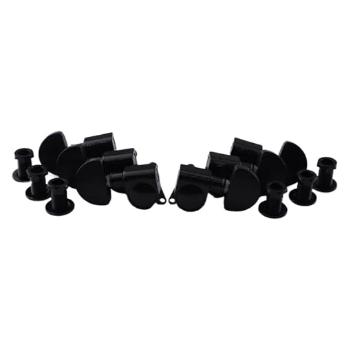 Gitarre Brücke Teile 1 Set Gitarrenmechaniken Stimmgeräte Kunststoffknopf(Black) von WKRTGFHJ