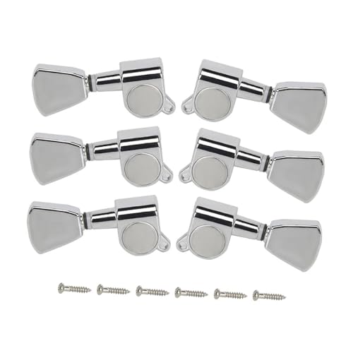 Gitarre Brücke Teile Satz Geschlossener Stimmschlüssel Für Gitarren Mechaniken Stimmgeräte 3L3R(Silver) von WKRTGFHJ