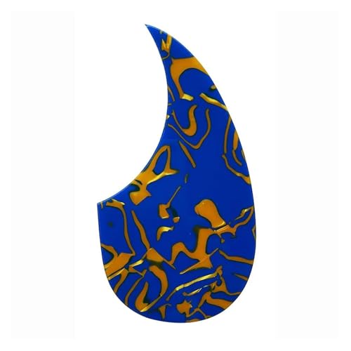 Gitarren-Golpeador Gitarrenteile neues 36-Zoll-Schlagbrett für Akustikgitarren Tropfenform alle Farben(Blue Pearl shell) von WKRTGFHJ