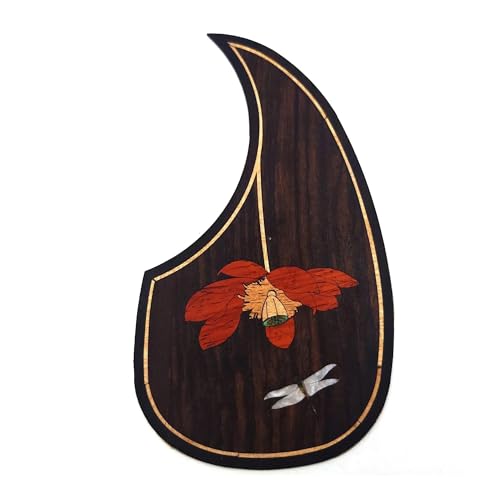 Gitarren-Golpeador Massivholz Intarsien Intarsien Abalone Blume Für D-45 Oder 40-43 Zoll Gitarre Platte(10) von WKRTGFHJ