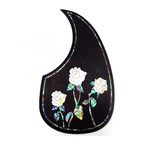 Gitarren-Golpeador Massivholz Intarsien Intarsien Abalone Blume Für D-45 Oder 40-43 Zoll Gitarre Platte(15) von WKRTGFHJ