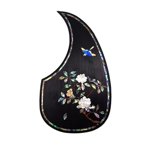 Gitarren-Golpeador Massivholz Intarsien Intarsien Abalone Blume Für D-45 Oder 40-43 Zoll Gitarre Platte(25) von WKRTGFHJ