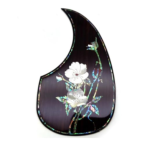 Gitarren-Golpeador Massivholz Intarsien Intarsien Abalone Blume Für D-45 Oder 40-43 Zoll Gitarre Platte(28) von WKRTGFHJ