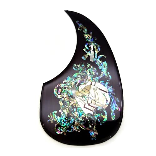 Gitarren-Golpeador Massivholz Intarsien Intarsien Abalone Blume Für D-45 Oder 40-43 Zoll Gitarre Platte(29) von WKRTGFHJ