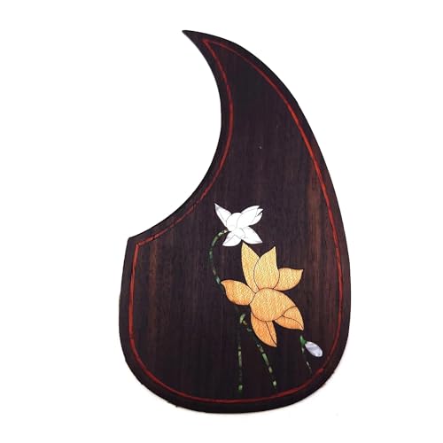Gitarren-Golpeador Massivholz Intarsien Intarsien Abalone Blume Für D-45 Oder 40-43 Zoll Gitarre Platte(6) von WKRTGFHJ