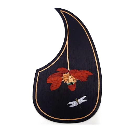 Gitarren-Golpeador Massivholz Intarsien Intarsien Abalone Blume Für D-45 Oder 40-43 Zoll Gitarre Platte(8) von WKRTGFHJ