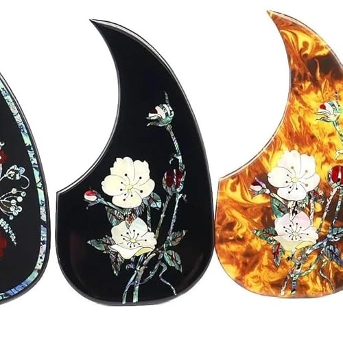 Gitarren-Golpeador Wassertropfen Dekoratives Zelluloid und Kristall-Epoxidharz Gitarren-Schlagbrett Anti-Kratz-Platte 40 41 Zoll für Folk-Akustikgitarre(3) von WKRTGFHJ