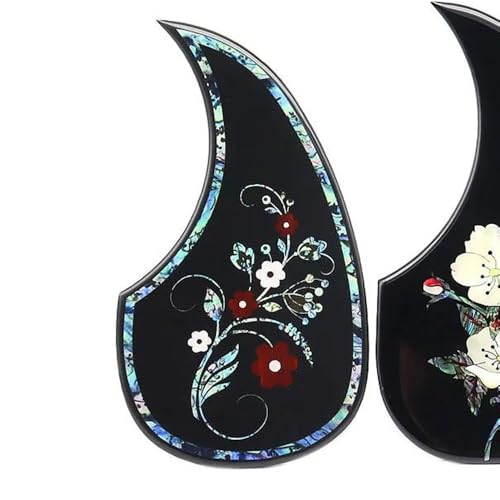 Gitarren-Golpeador Wassertropfen Dekoratives Zelluloid und Kristall-Epoxidharz Gitarren-Schlagbrett Anti-Kratz-Platte 40 41 Zoll für Folk-Akustikgitarre(4) von WKRTGFHJ