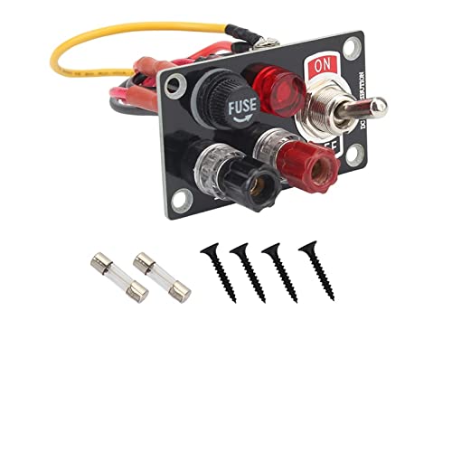 WKWPYCYUH 1. 2V-LED. Zündschalter Panel Kohlefaser-Autozubehör LED Toggle-Schalter For Rennwagen-Motorstart-Taste Schalter und Relais(Car switch charger) von WKWPYCYUH
