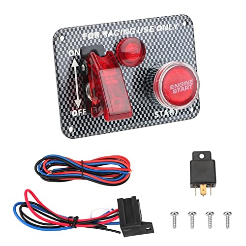 WKWPYCYUH 1. 2V-LED. Zündschalter Panel Kohlefaser-Autozubehör LED Toggle-Schalter For Rennwagen-Motorstart-Taste Schalter und Relais(T0) von WKWPYCYUH