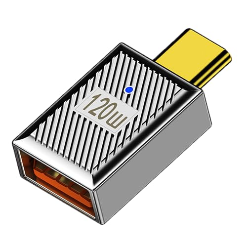 WLGQ USB 3.1 Typ C Stecker auf A-Buchse, 120 W Ladeadapter, 10 Gbit/s, mechanisch gepanzertes Gehäuse aus Aluminiumlegierung von WLGQ