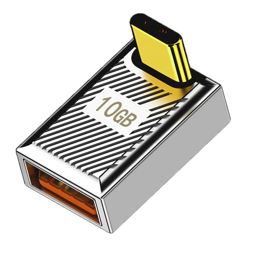 WLGQ USB 3.1 Typ-C-Stecker auf A-Buchse, Ellenbogen, 120 W, Ladeadapter, 10 Gbit/s, Aluminiumlegierung, 90-Grad-Gehäuse, rechtwinkliger Ellenbogen von WLGQ