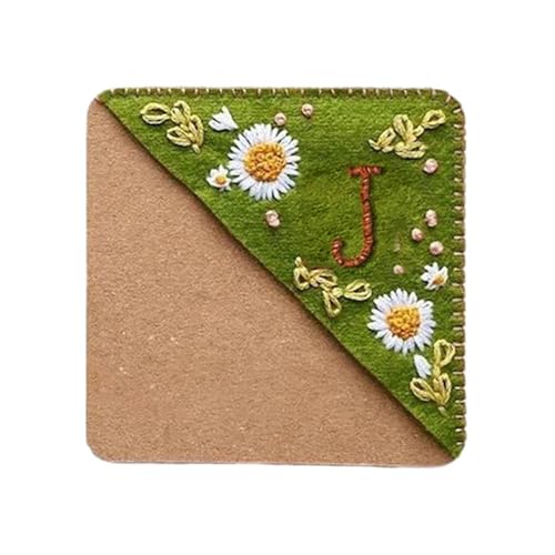 Gesticktes Lesezeichen 2 Stück bestickte Ecklesezeichen im Jahreszeiten-Stil, handgefertigtes Lesezeichen, personalisiertes dreieckiges Lesezeichen aus Filz, multifunktionales Buchzubehör(Color 1) von WLIHDB
